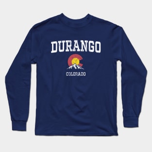 Durango Colorado CO Vintage Athletic Mountains Long Sleeve T-Shirt